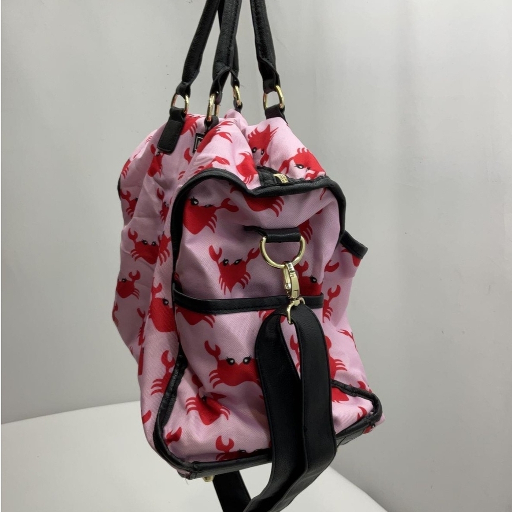 Rare Betsey Johnson Pink Crabby Heart Print Women's Bag - Picture 2 of 8